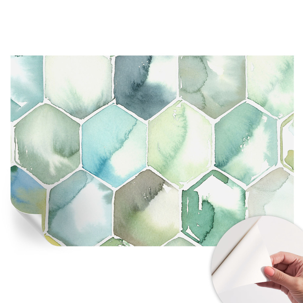 Tapet fotografic autoadeziv Hexagone pastelate