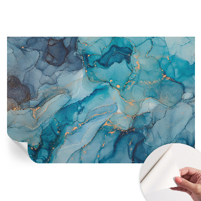 Fototapet modern pentru sufragerie cu model abstract albastru