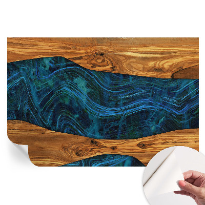 Fototapet modern pentru sufragerie Lemn albastru