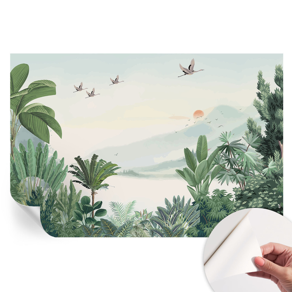 Fototapet modern pentru sufragerie Oază tropicală