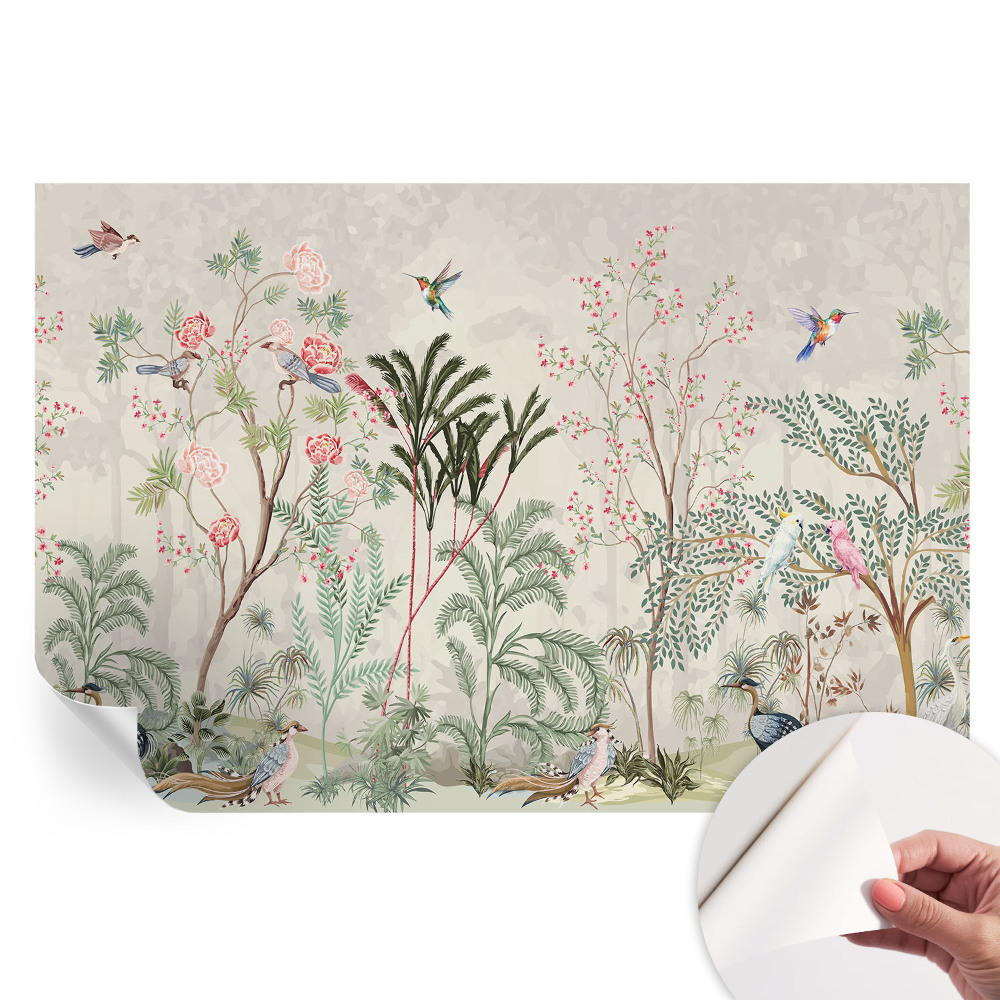 Tapet autoadeziv pentru camera de zi Oază tropicală