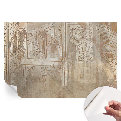 Fototapet autoadeziv pentru dormitor cu model de ornamente istorice