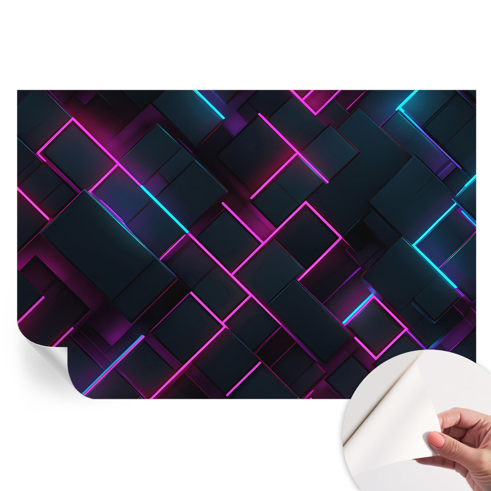 Tapet fotografic autoadeziv Geometrie neon