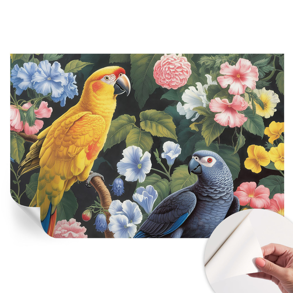 Fototapet modern pentru sufragerie Păsări exotice