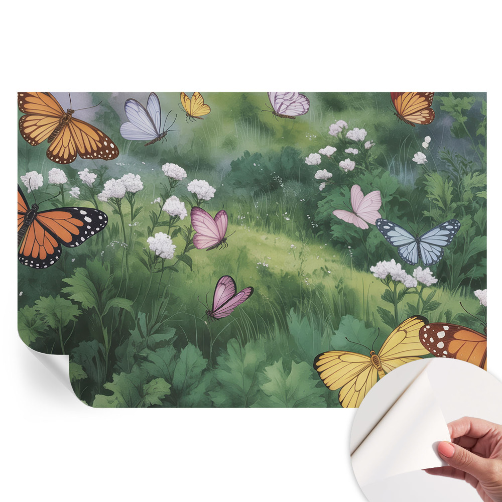 Fototapet autoadeziv Fluturi în pajiște
