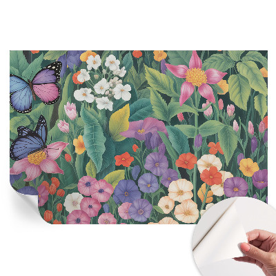 Tapet autoadeziv pentru camera de zi Explozie de flori