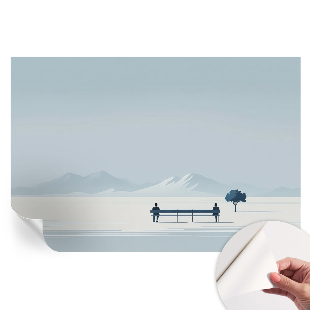 Fototapet modern cu peisaj minimalist pentru sufragerie