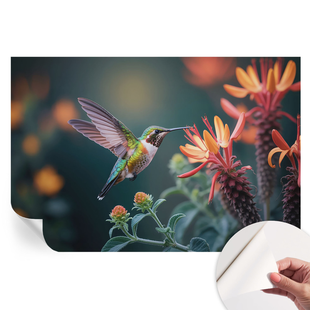 Tapet fotografic autoadeziv Flori de colibri