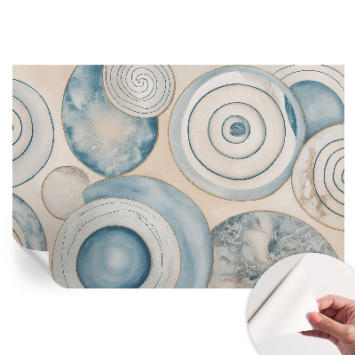 Fototapet modern pentru sufragerie cu model de vârtejuri spiralate