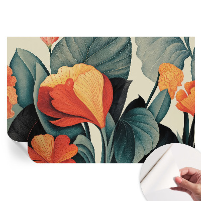 Fototapet modern pentru sufragerie Flori colorate