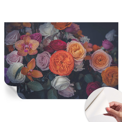 Fototapet autoadeziv pentru dormitor model Buchet colorat