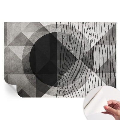 Fototapet modern pentru sufragerie cu forme abstracte