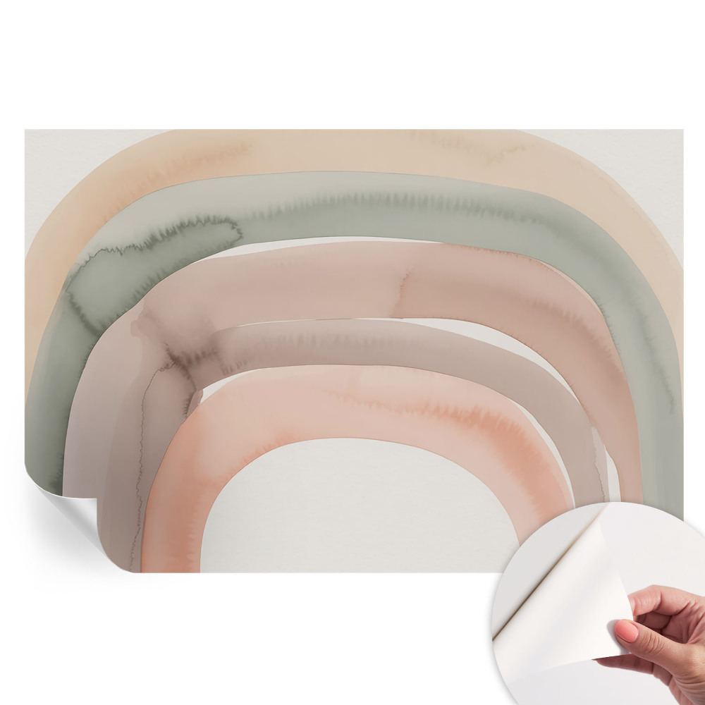 Fototapet modern cu model de arcuri curcubeu pentru sufragerie