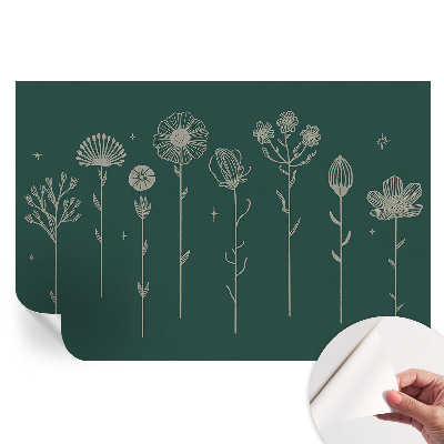 Fototapet modern pentru sufragerie Flori subtile