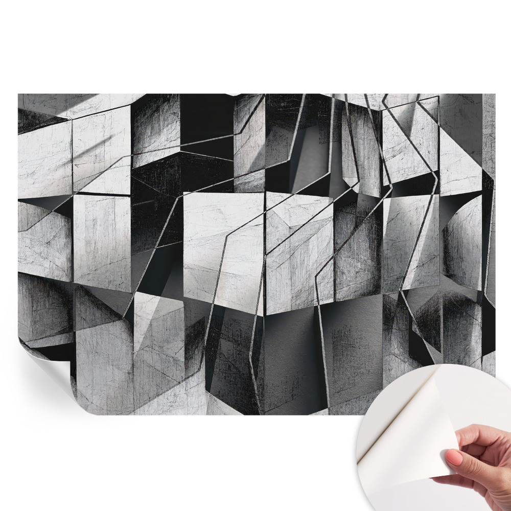 Fototapet modern cu model abstract geometric pentru sufragerie