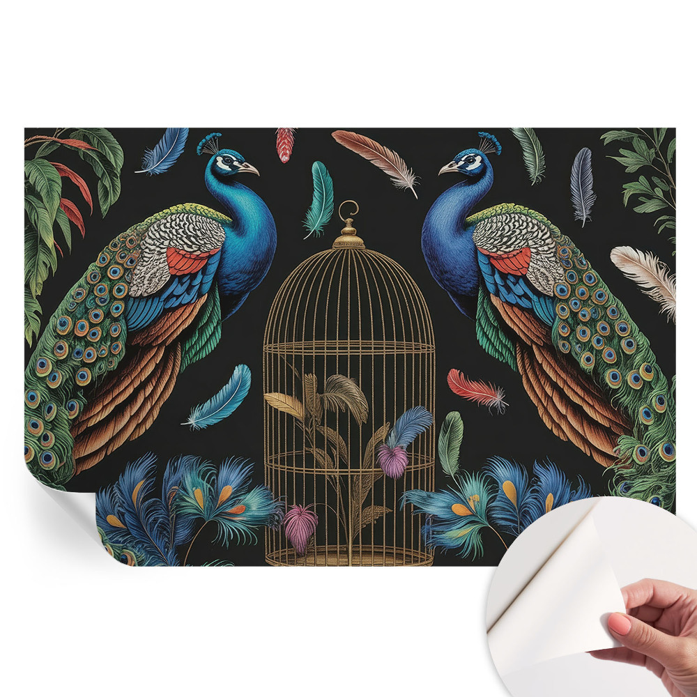 Tapet fotografic autoadeziv Păuni exotici