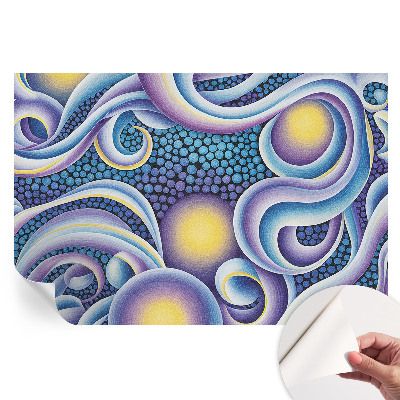Fototapet modern pentru sufragerie cu model de vârtejuri colorate