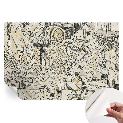 Fototapet autoadeziv pentru dormitor Abstracție geometrică