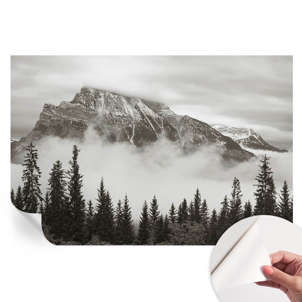 Fototapet autoadeziv pentru dormitor cu peisaj montan