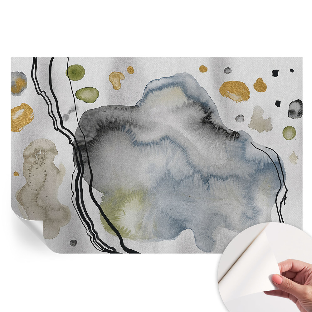 Fototapet modern pentru sufragerie cu model abstract în acuarelă