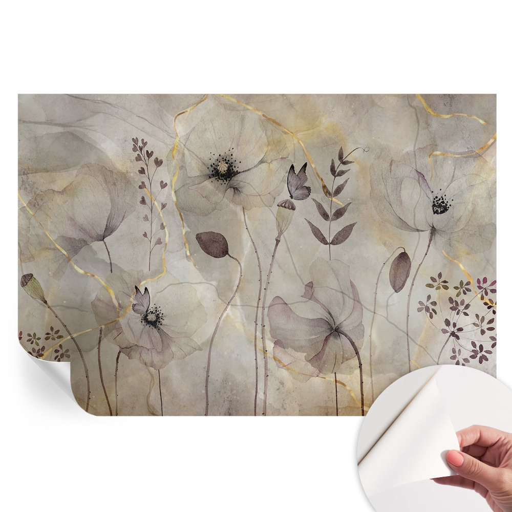 Fototapet autoadeziv pentru dormitor Flori delicate