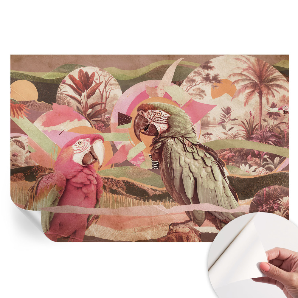 Tapet fotografic autoadeziv Păsări tropicale