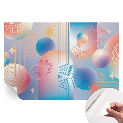 Fototapet autoadeziv pentru dormitor cu model abstract colorat