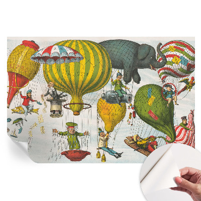 Fototapet modern pentru sufragerie cu design Călătorie cu balonul