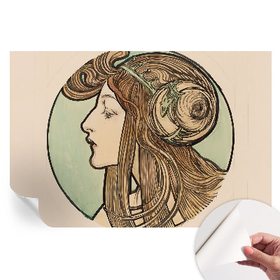 Tapet autoadeziv pentru camera de zi Portret Art Nouveau
