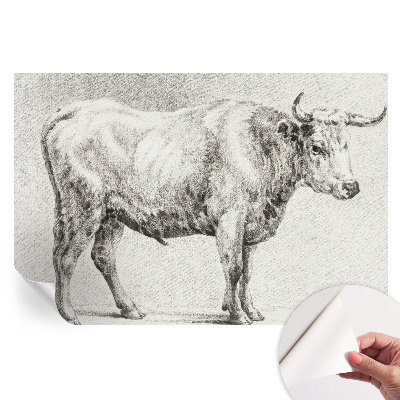 Fototapet modern pentru sufragerie Creion taur