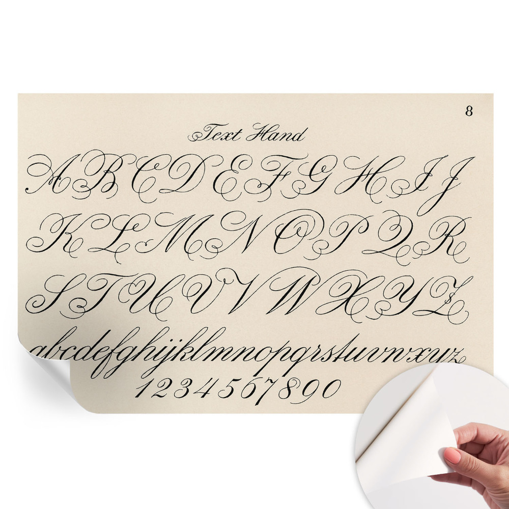 Fototapet modern pentru sufragerie cu model de scriere caligrafică