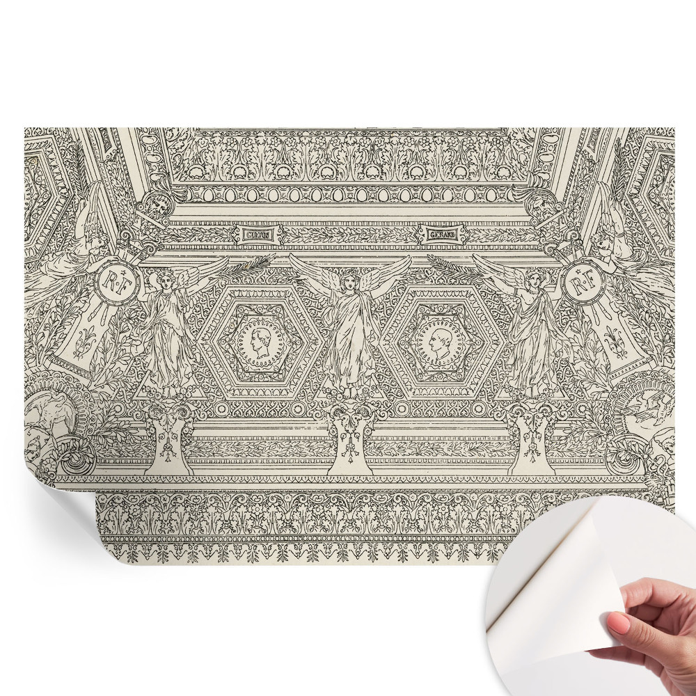 Fototapet autoadeziv pentru dormitor cu ornament clasic