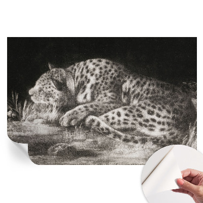 Fototapet autoadeziv pentru dormitor Leopard care se odihnește
