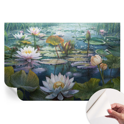 Fototapet modern pentru sufragerie Flori de iaz