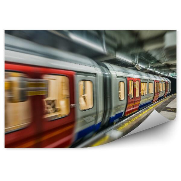 Fototapet pentru perete Culorile de mișcare a vitezei trenului de metrou din Londra