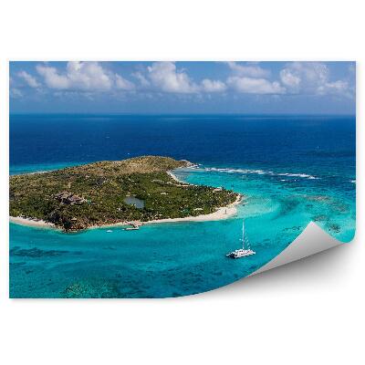 Fototapet Insulă Verde În Reciful Navei Maritime