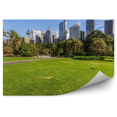 Fototapet vintage Arhitectura Cu Palmieri Verzi Din Parcul Sydney