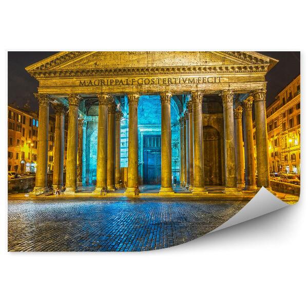 Fototapet perete Panteonul Roma Construind Mașini Lume De Noapte