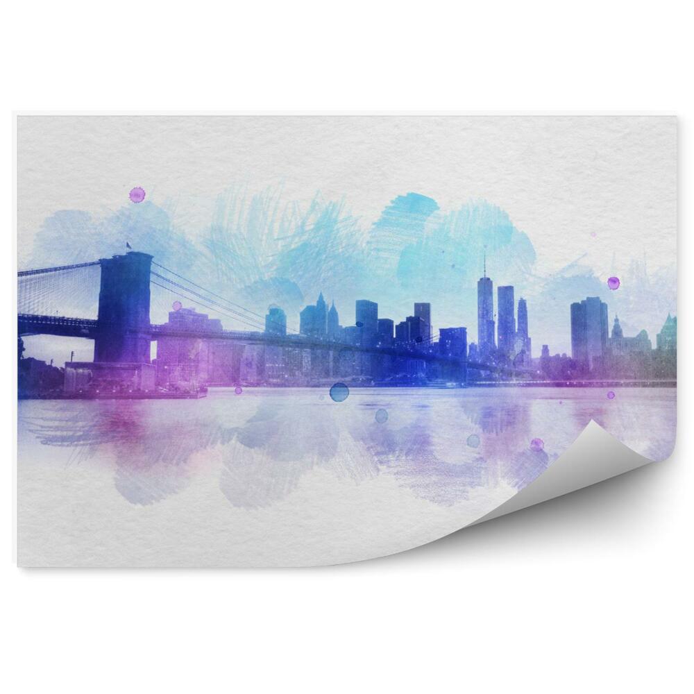 Decor fototapet Carte Poștală Acuarelă New York