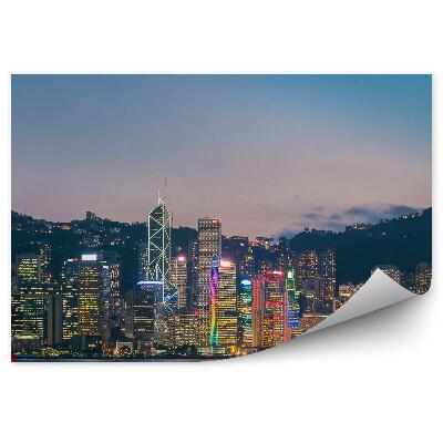 Fototapet Panorama orașului Hong Kong la amurg