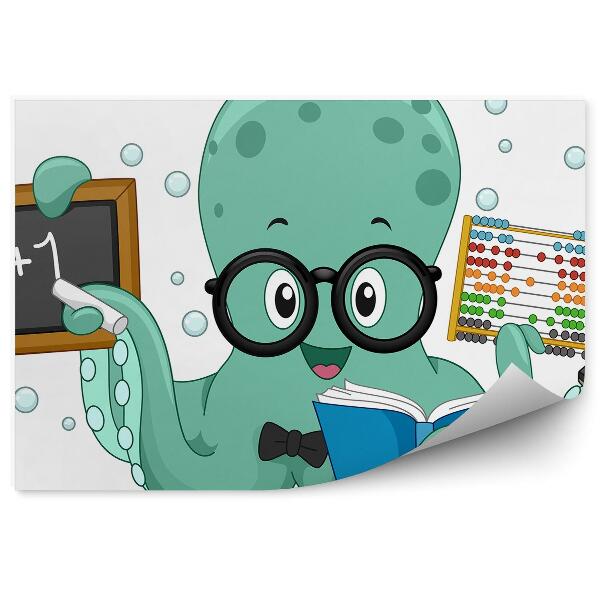 Fototapet vintage Octopus profesor de matematică numere cifre