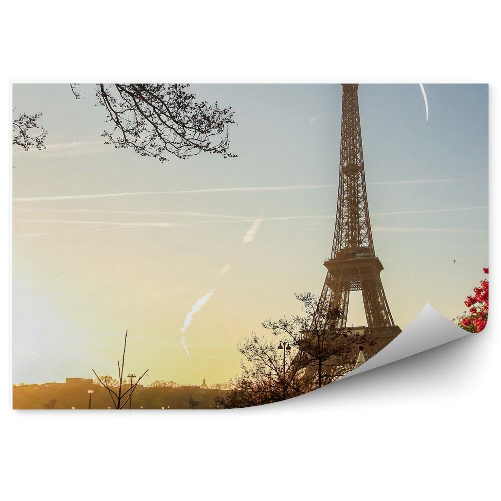 Fototapet perete Împușcătură colorată de primăvară a Turnului Eiffel
