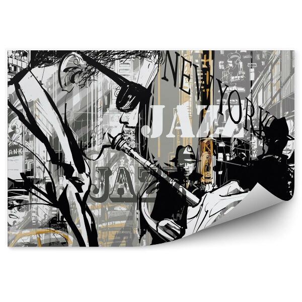 Decor fototapet Trompetist De Jazz Pe Stradă Din New York