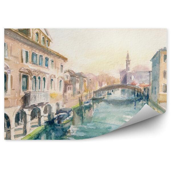 Fototapet Chioggia canal podul oraș Italia pictat