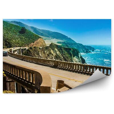 Fototapet pentru perete Statele Unite ale Americii munți poduri rutiere mașini apă