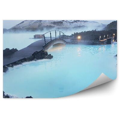 Fototapet perete Apa albastra zapada iarna fum natura