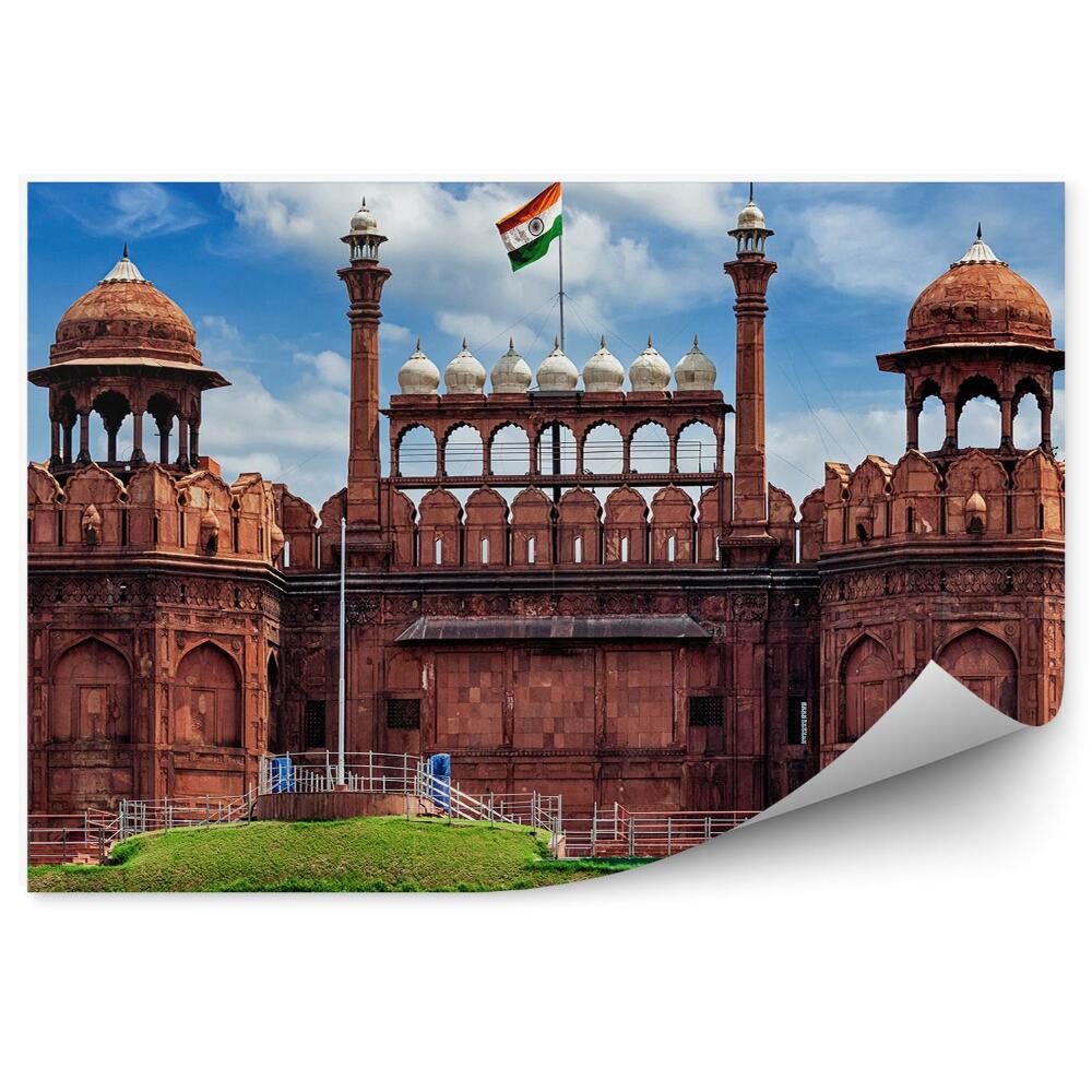 Decor fototapet Fort roșu india steag arhitectură ziduri