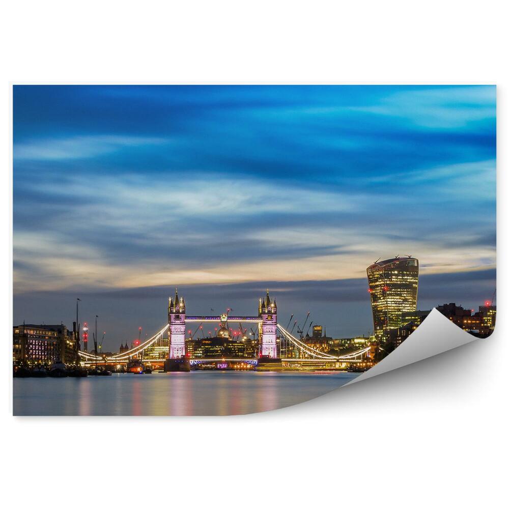 Fototapet pentru perete Panorama Orașului Londra Luminează Nori Cerul