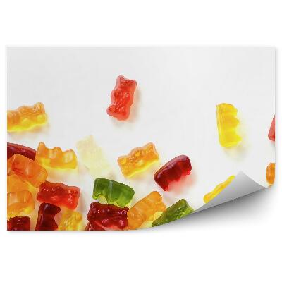 Decor fototapet Urși jeleu, dulciuri colorate, gustare cu fructe