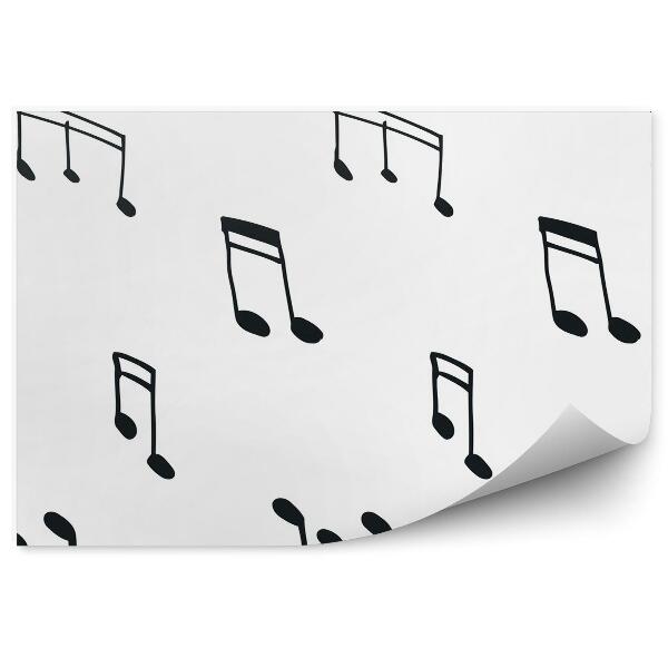 Decor fototapet Note Muzicale Pe Fundal Alb